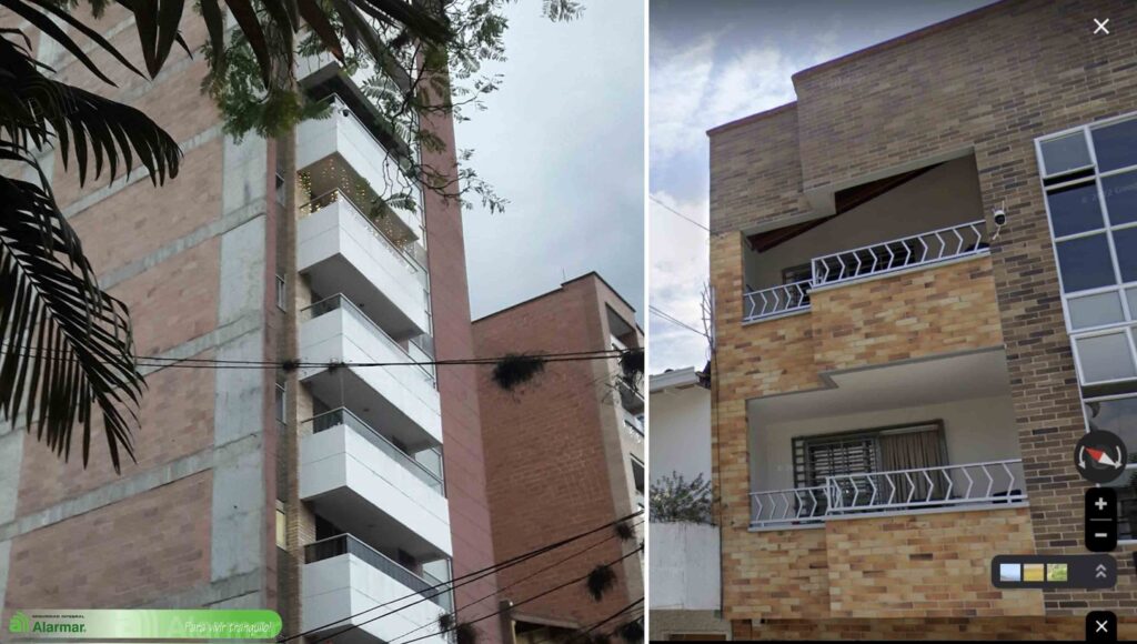 Camaras privadas de hogares en balcones de pisos altos en edificios