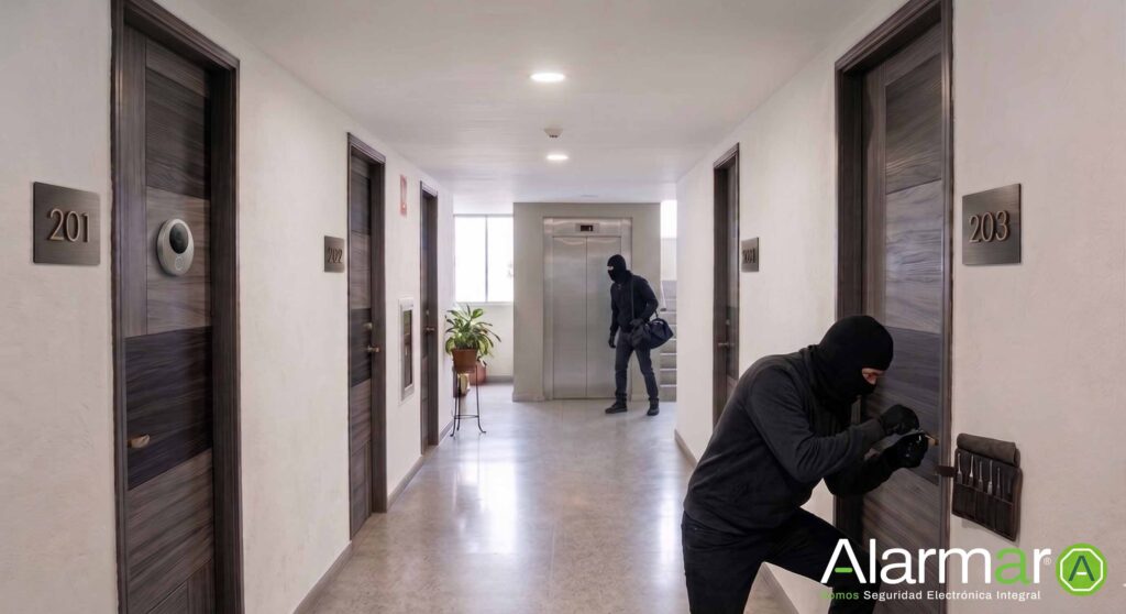 ladrones robando en conjunto cerrado sin sistema de camaras vigilancia monitoreadas